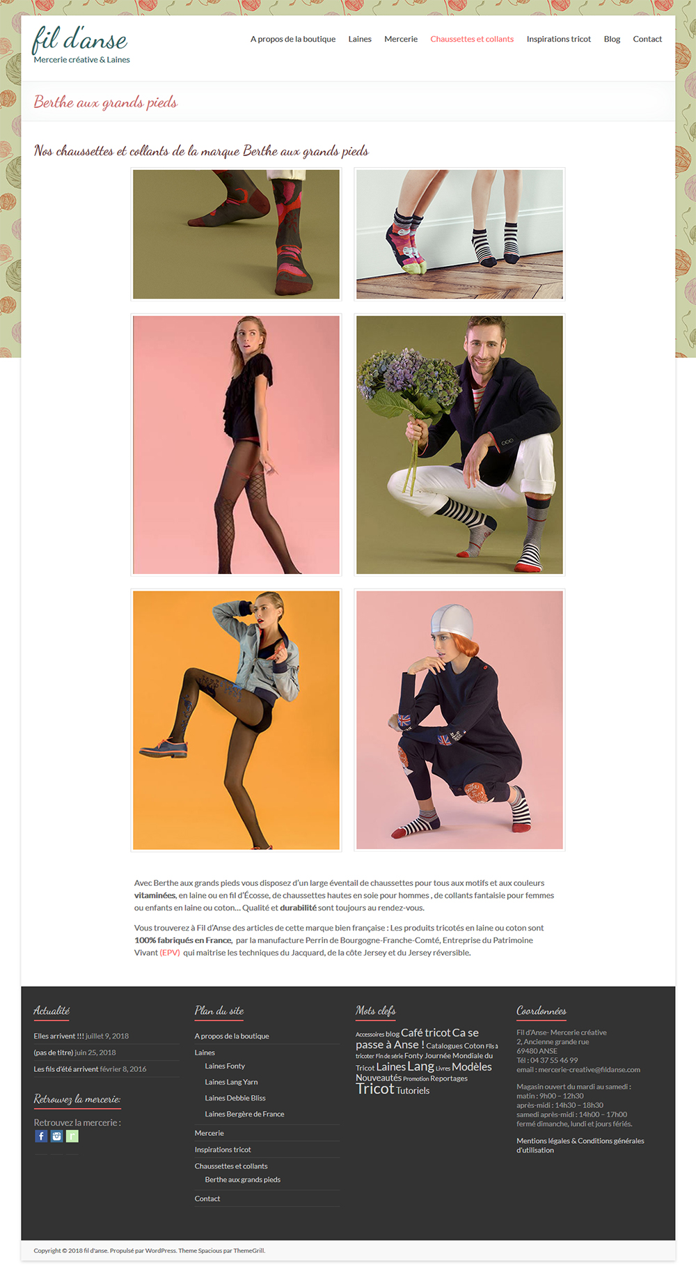 Page catégorie chaussettes