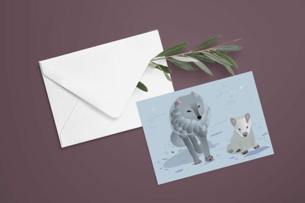 carte postale renards polaires
